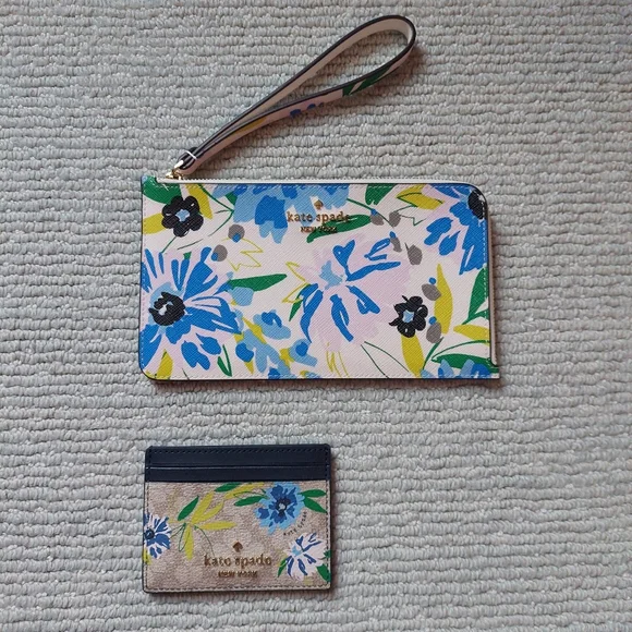 Kate Spade Lucy Wristlet & Floral Card Holder - Picture 1 of 16